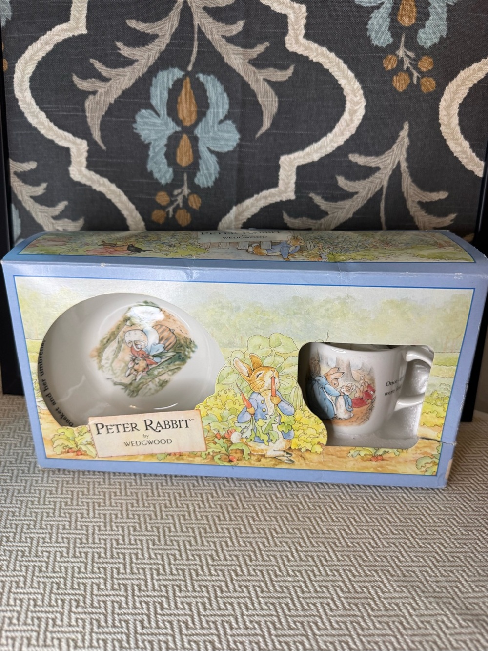 Wedgwood Peter Rabbit Tea Cup and Bowl Set in Blue and Yellow